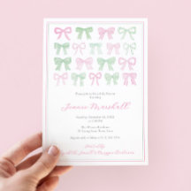 Vornehmes Rosa und grüne Schleifen Baby Mädchen Sh