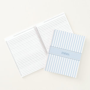 Vornehmes Staubblau gestreiftes einfaches personal Notizbuch
