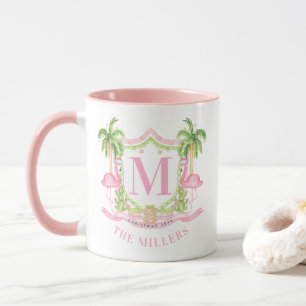 Vorpomperscher Flamingo Weihnachtsmonogramm-Wappen Tasse