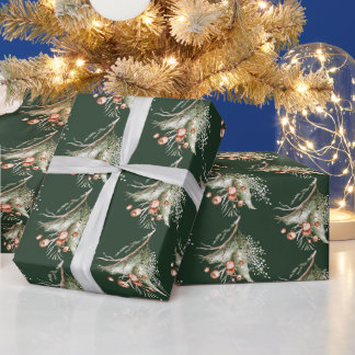 Vorpomperscher Smaragdgrüner Kranz Kiefernlaub Wei Geschenkpapier