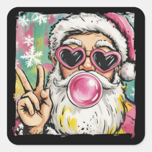 Vorpomperscher Weihnachtsmann Glitter Coquette Wei Quadratischer Aufkleber