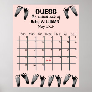 Vorraussichtlicher Geburtstermin Kalender mit Fußa Poster