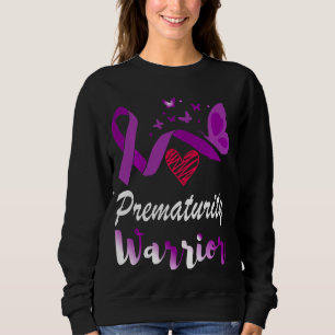 Vorreife Krieger Butterflies Preemie Lila Rib Sweatshirt