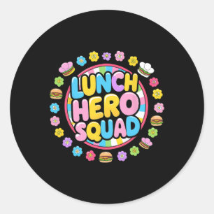 Vorreiter Zurück zur Schule Lunch Lady Squad Lunch Runder Aufkleber