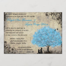 Vorschlag Blue Tree Vintage Hochzeitseinladungen