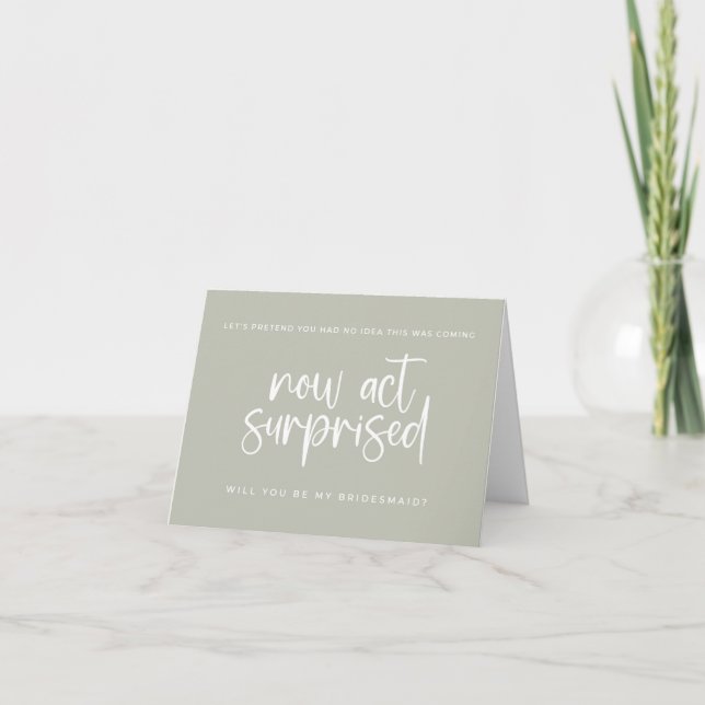 Vorschlag Cards Bridesmaids Act überrascht! Dankeskarte (Vorderseite)