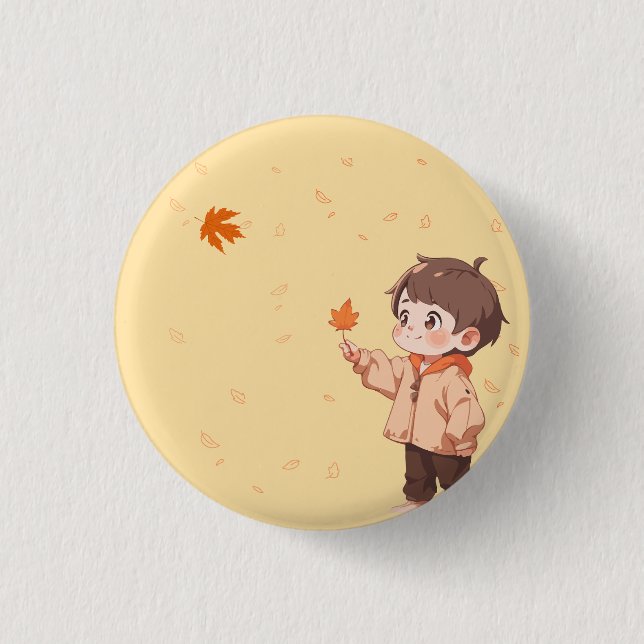 Vorschlag der Liebe!! Herbstblatt, gehalten von ei Button (Vorderseite)