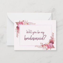 Vorschlag für Burgund Rose Bridesmaid Mitteilungskarte