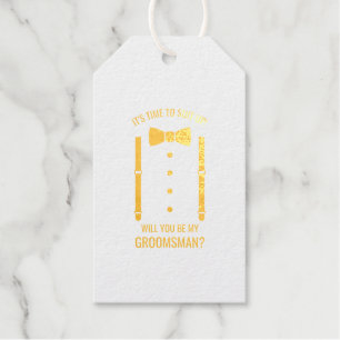 Vorschlag für den Trauzeuge von Gold Wedding Bow K Geschenkanhänger