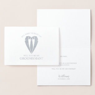 Vorschlag für den Trauzeuge von Silver Wedding Anz Folienkarte