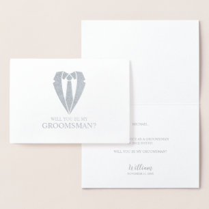 Vorschlag für den Trauzeuge von Silver Wedding Anz Folienkarte
