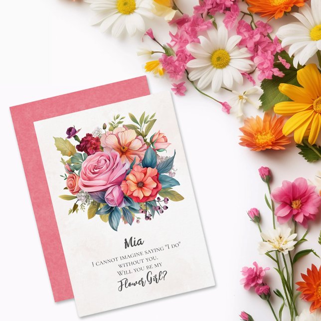 Vorschlag für ein lebendiges Florals Flower Girl Einladung (Von Creator hochgeladen)