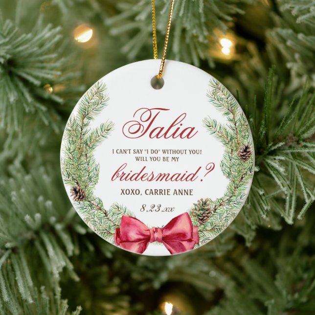 Vorschlag für eine benutzerdefinierte Bridesmaid f Keramik Ornament (Baum)