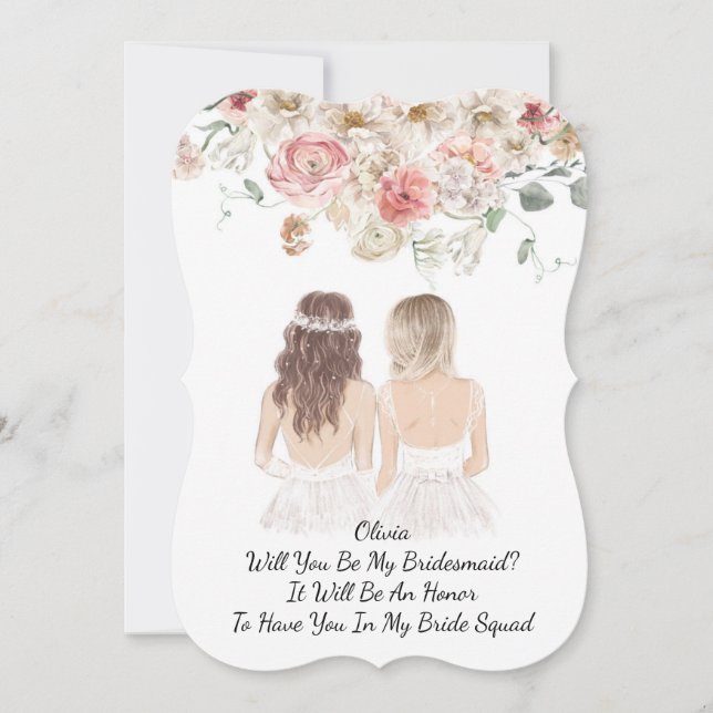 Vorschlag für eine Blumenüberführung in Rosa Save The Date (Vorderseite)