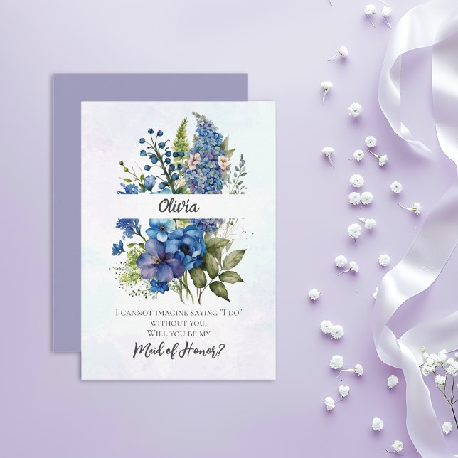 Vorschlag für eine Bohemische Blauviolett-Trauzeug Einladung (Von Creator hochgeladen)