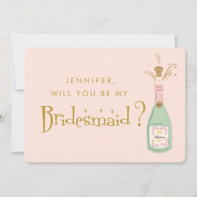 Vorschlag für eine Bridesmaid-Broschüre für Retro- Einladung (Vorderseite)