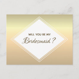Vorschlag für eine einfache Gold-Bridesmaid Einladungspostkarte