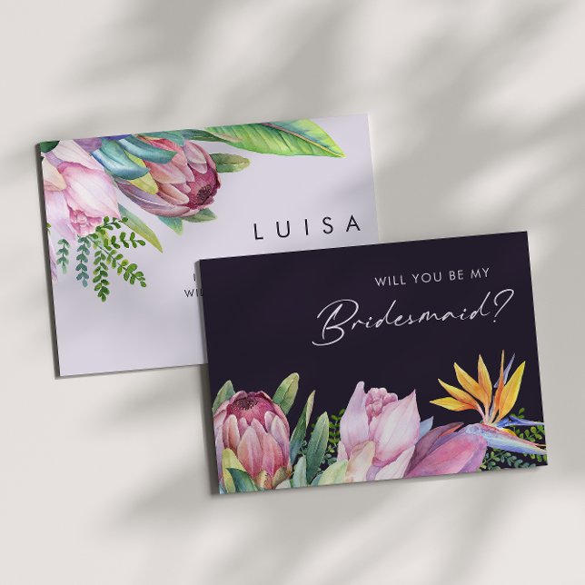 Vorschlag für eine farbenfrohe Lila Bridesmaid Einladung (Von Creator hochgeladen)