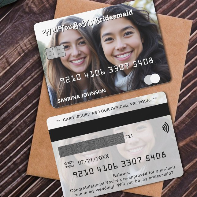 Vorschlag für eine Kreditkarte Foto Bridesmaid (Credit Card Photo Bridesmaid Proposal
)