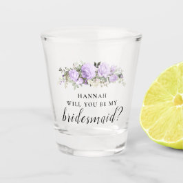 Vorschlag für eine lila Blumenübersicht Schnapsglas