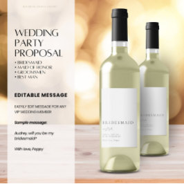 Vorschlag für eine Minimalistische botanische Brid Weinetikett