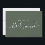 Vorschlag für eine Minimalistische waldgrüne Brück Einladung<br><div class="desc">Minimalistischer Vorschlag für eine Bridmaid-Initiative für die grüne Kalligrafie im modernen Wald. Brautparty Vorschlagskarte und Einladung. Features trendy und stilvoll Skript-Schriftart und grüner Hintergrund.</div>