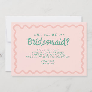 Vorschlag für eine neue rosa und grüne Wavy Bridma Einladung