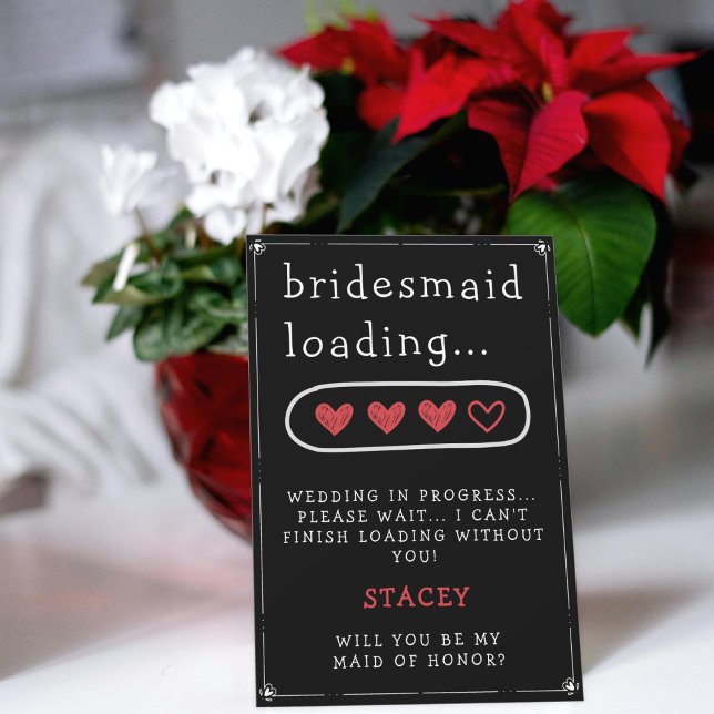Vorschlag für eine Richtlinie über die Ladung von  (Bridesmaid Loading Heart Black Bridesmaid Proposal
)