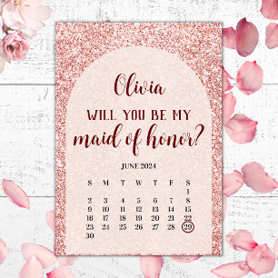 Vorschlag für eine Rose Gold Save the Date Trauzeu Einladung