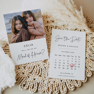 Vorschlag für eine Trauzeugin Save the Date Zeitpl Einladung