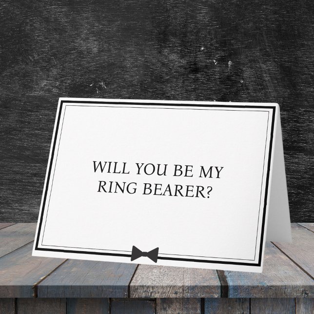 Vorschlag für einen Minimalistischen Ringträger de Karte (Propose to your ring bearer in style with this classic bowtie card. A timeless way to ask.)