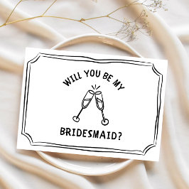 Vorschlag für einen Whimsiksekt Toast Bridesmaid Karte