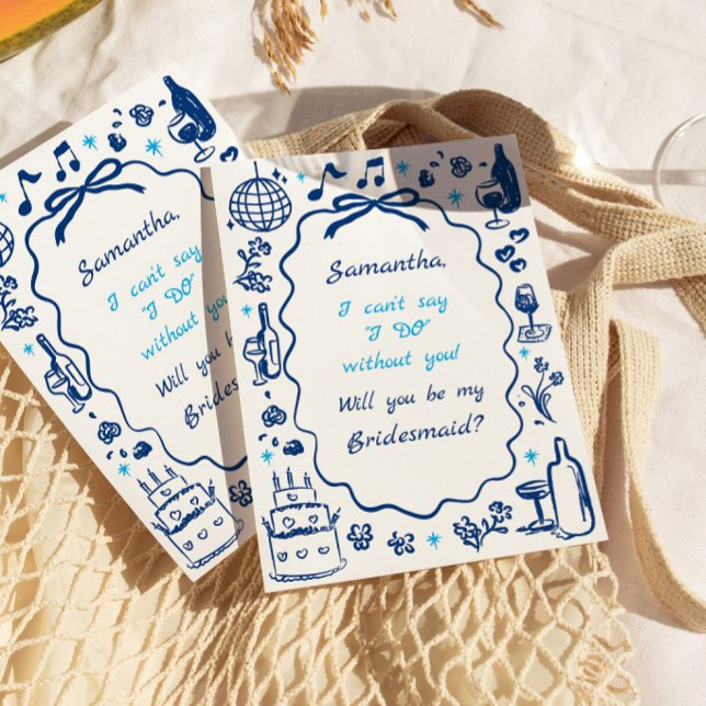 Vorschlag für handgeschriebene Champagne Bridesmai Einladung (Von Creator hochgeladen)
