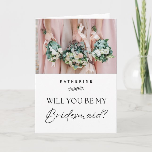 Vorschlag für individuelle Name und Foto Bridesmai Karte (Vorderseite)