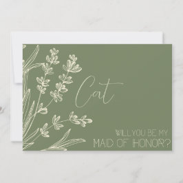Vorschlag für Oliven Green und Creme Bridesmaid Einladung