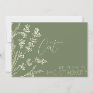 Vorschlag für Oliven Green und Creme Bridesmaid Einladung