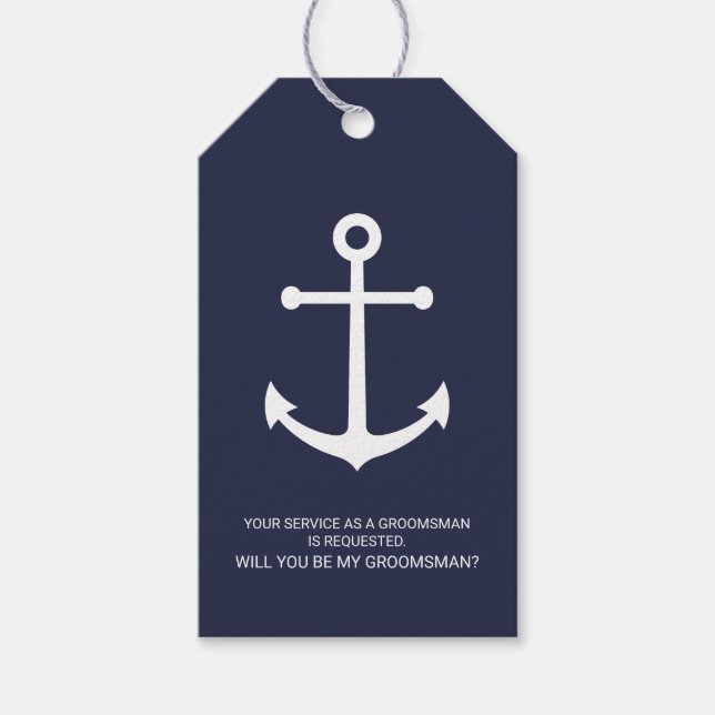 Vorschlag für Trauzeugen von Nausea Blue Anchor Geschenkanhänger (Vorderseite)