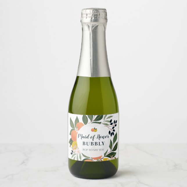 Vorschlag für Zitrusfrüchte-Trauzeugin Bubbly-Brau (Vorderseite)