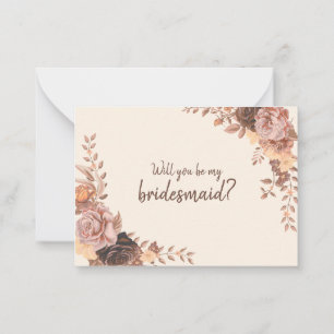 Vorschlag von Boho Rose Bridesmaid Mitteilungskarte