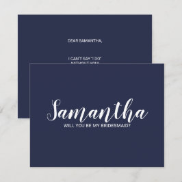 Vorschlag von Bridesmaid | Modern Script Navy Blue Einladung