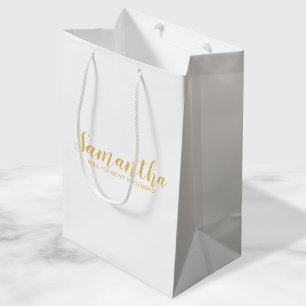 Vorschlag von Bridesmaid   Modernes Script Gold Mittlere Geschenktüte