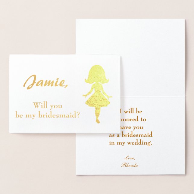 Vorschlag von Bridesmaid Silhouette Folienkarte (Anzeige)