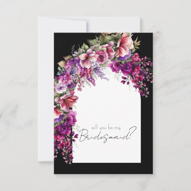 Vorschlag von Fuchsia Lavender Floral Arch Bridesm Einladung (Vorderseite)