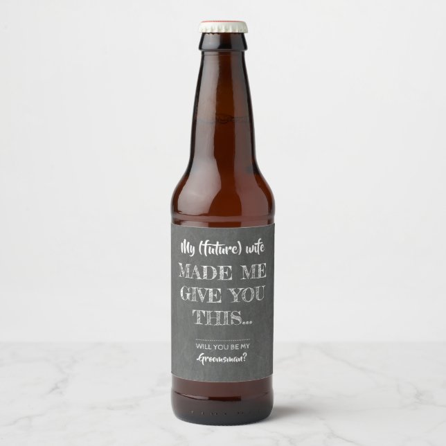 Vorschlag von Funny Trauzeuge Bierflaschenetikett (Vorderseite)