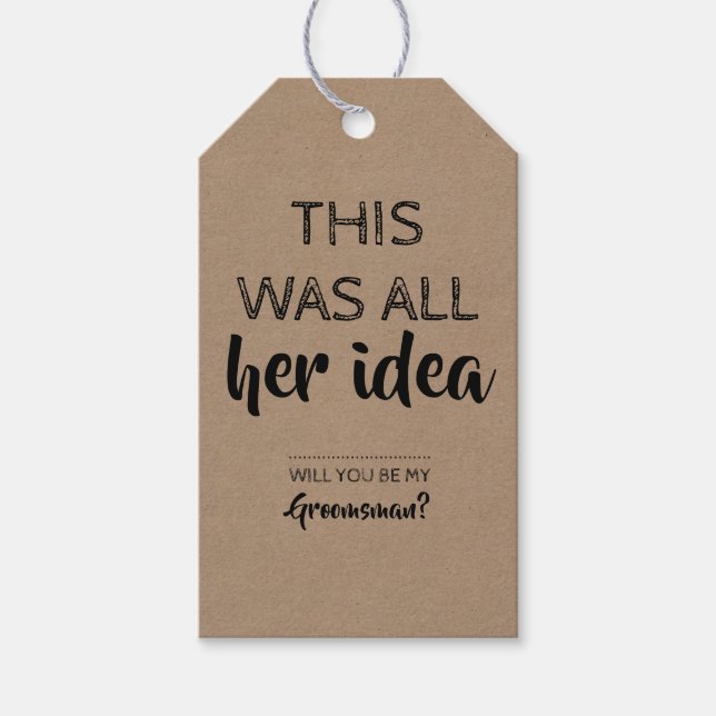 Vorschlag von Funny Trauzeuge Geschenkanhänger (Vorderseite)