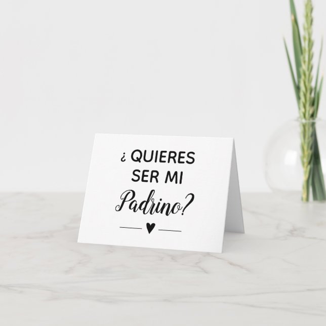 Vorschlag von Quieres Ser Mi Padrino Godmutter Einladung (Vorderseite)
