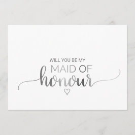 Vorschlag zur einfachen silberfarbenen Trauzeugin Einladung