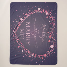 Vorschlag zur Heirat mit leuchtenden rosa Herzen Sherpadecke
