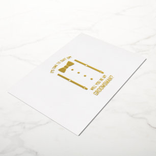 Vorschlag zur Krawatte von Gold Bow Personalisiert Folieneinladung