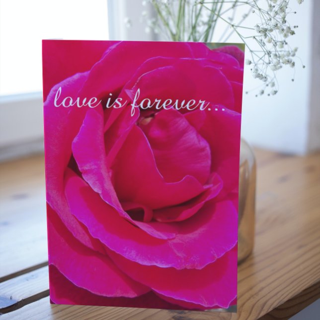 Vorschlag zur Personalisierten Rose in heißen Rosa Karte (In Situ)